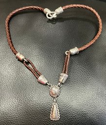 Vintage HTF Iconic Brighton Braided Leather Necklace