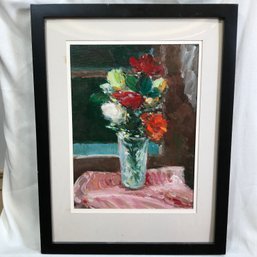 Original James Pascucci Painting - Abstract Flowers In Vase - Very Nice Painting