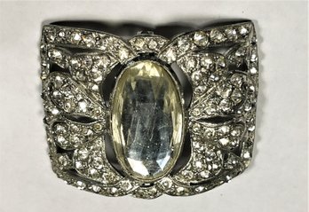 Victorian Rhinestone Paste Shoe Buckle Having Large Stone