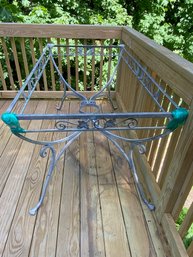 Salterini Vintage Green Wrought Iron Leave Scroll Work Patio Table