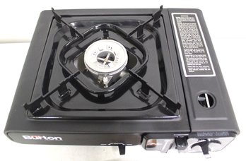 Max Burton Portable Burner Black Camping Butane Cooking Stovetop