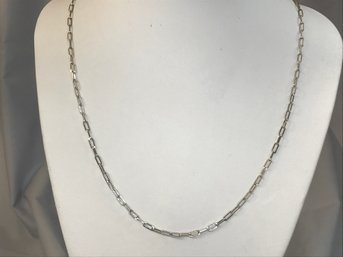 Beautiful Brand New Sterling Silver / 925 Paperclip Style Necklace - Highly Polished - New Never Worn !