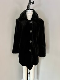 Black Sheared Mink Fur Medium Length Coat - Georgeou Westchester Gorgeous!  Estimate Size 4-6