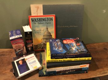 Eclectic Assortment Of 13 Books, Cds, Books On Cassette, & More