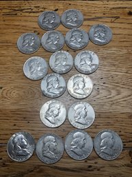 17 Franklin Half Dollar Coins 1957 -1963   Lot H