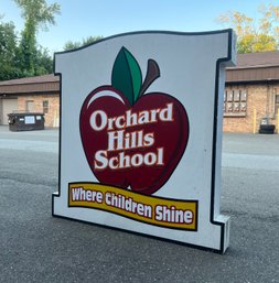 Recently Retired Orchard Hills School Metal Display Sign