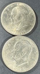 2 Eisenhower Dollars 1972, 1976