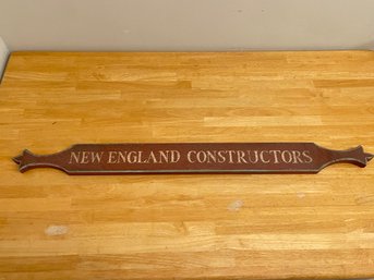 New England Constructors Wood Sign