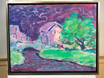 Fantastic Original James Pascucci Oil On Canvas Painting - Pink River Storm - Oil On Canvas $350 - 19' X 15'