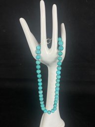 Genuine Turquoise Beads With Sterling Silver Clasp