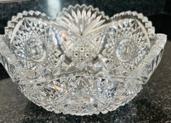 Cut Glass/crystal Bowl Heavy