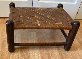 Antique Early American Woven Foot  Stool