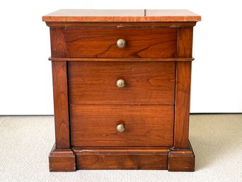 A European Nightstand With Marble Top From Bloomingdales