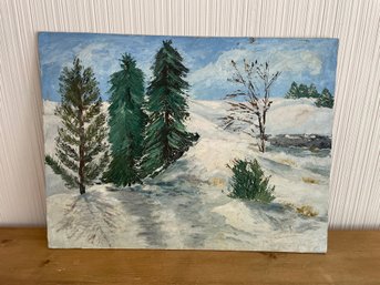 Vintage Oil Painting, Original Art, 24x18 Signed By Artist Landscape