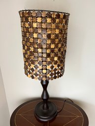 Table Lamp With Coconut Shell Beaded Shade