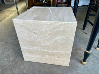 Polished Stone Cube Plant Stand Or Low Side Table