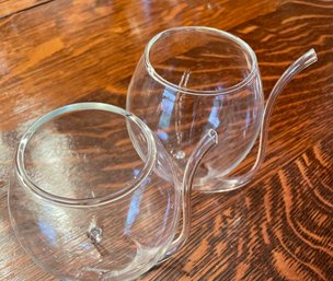 Pair Of  Delicate Hand Blown Port Sippers