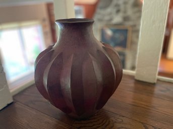 Vintage Scallop Designed Copper Vase