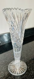 Cut Glass/crystal Vase 12' Height, 4.25 Diameter