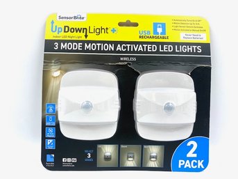 3-mode Motion Activated LED Lights - 2 Pack