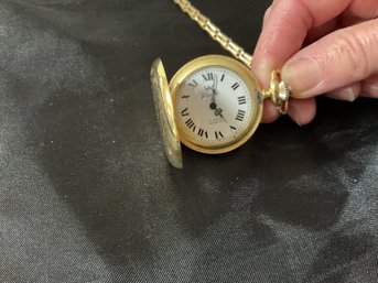 Vintage Le Courier Pocket Watch Necklace
