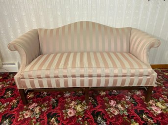 Ethan Allen Traditional Classic Pink Striped Sofa