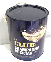 The Club Champagne Cocktail Empty Large Tin Rope Handle Great For Storage