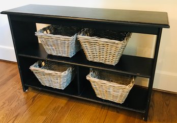 Wooden Storage Shelving Unit With Baskets