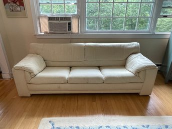 Mid-Century Modern DUX Long Low 4-seat Sofa ( Comes With An Off White Cotton Slipcover )