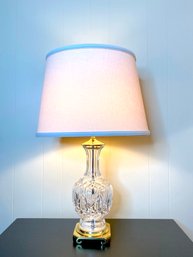 Waterford - Brass Scroll Base Crystal Table Lamp