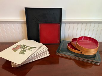 A Collection Of Placemats And Small Trays