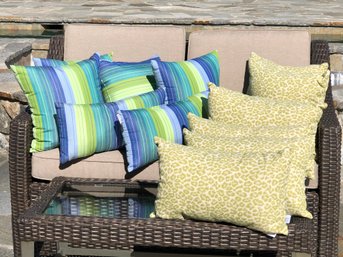 Fantastic Group Of Accent Pillows / Cushions - Two Different Sets - Stripes And Pattern - All In Great Shape