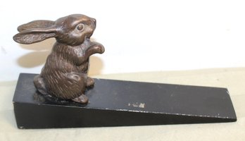 Vintage Bronze Bunny Door Stopper