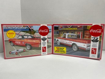 AMT. Pair Of  Coca Cola's 1/25 Scale Model Kits: 72' Chevy & 1968 Chevy (#136)