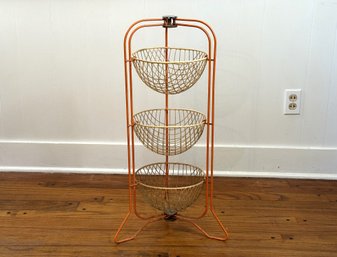 A Very Cool Mid-Century Basket Stand, Made In England By Prestige