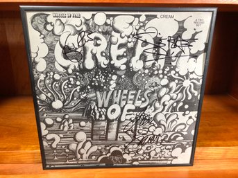 Vintage CREAM Signed Cream Album Cover - WHEELS OF FIRE - Signed Including ERIC CLAPTON - Autograph - WOW !