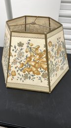 Hexagonal Floral Fabric Lamp Shade 10x16x10 On Metal Frame