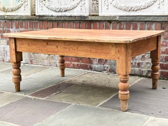 A Vintage Turned Pine Coffee Table