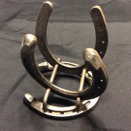 Handmade Napkin Holder Made From 3 Steel Horseshoes - L