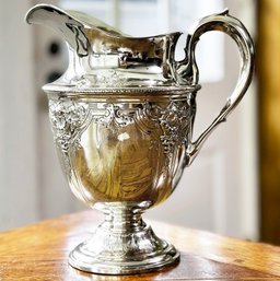 A Vintage Embossed Sterling Silver Water Pitcher By Brand-Chatillon