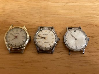 Lot Of 3 Watches, Bulova, Timex, Cimier