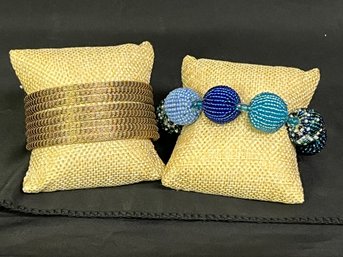 Lafayette 148 Magnetic Cuff Bracelet And Handcrafted African Bead Bracelet