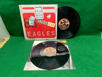 Eagles. EAGLES LIVE On 1980 Asylum Records. Double LP Record With Double Sided Poster.