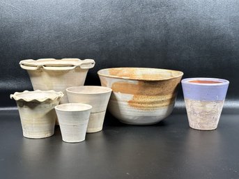 A Grouping Of Ceramic Planter Pots Including A Collection Of  G. Wolff Pottery