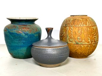 A Complimentary Trio Of Vintage Ceramic Vessels