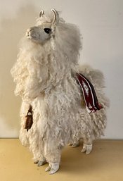 Vintage Wool Llama/Alpaca Statue ~ Real Fur ~ (A)