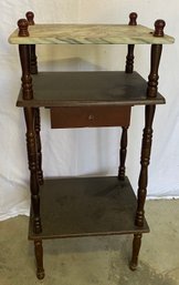 Marble Top One Drawer Stand