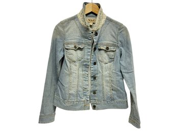 VAC Jeans, Nine West Vintage American Collection Denim Jacket With Floral Collar, Womens XS