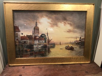 'Evening In Flushing' Painting Signed By Artist