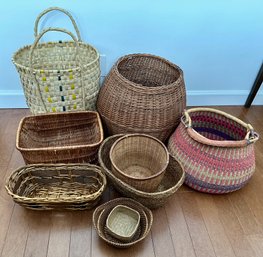 9 Assorted Woven Baskets